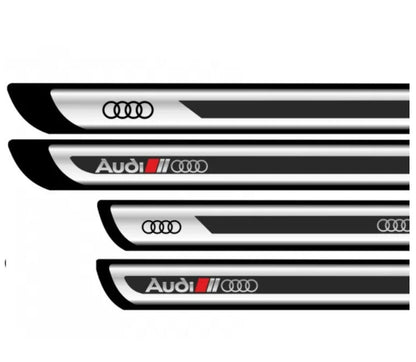 Set 4 stickere protectii praguri gri pentru Audi V2 crom