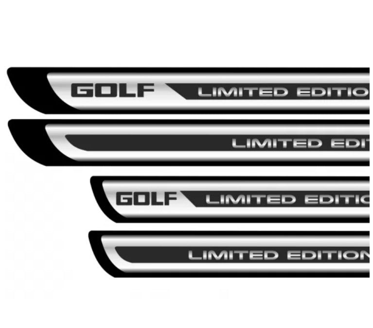Set 4 stickere protectii praguri gri pentru Golf crom