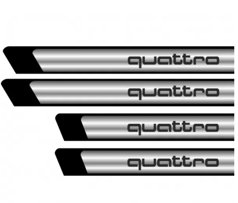 Set 4 stickere protectii praguri gri pentru Quattro