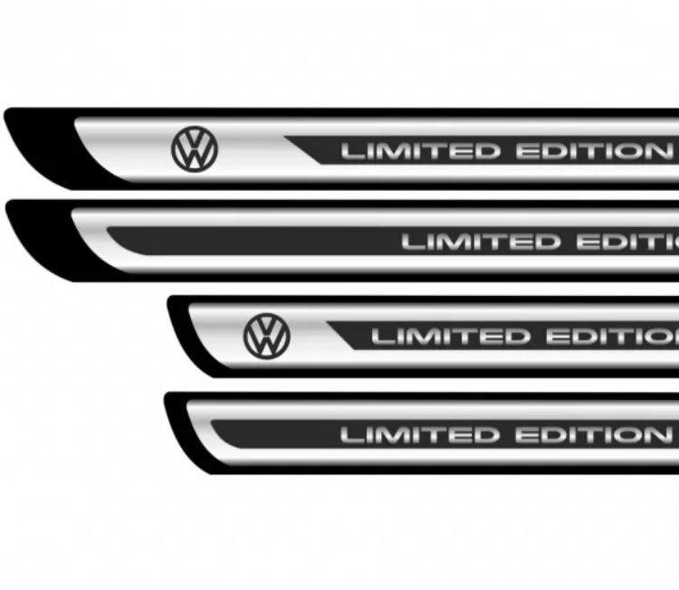 Set 4 stickere protectii praguri gri pentru VW, Creative Rey®