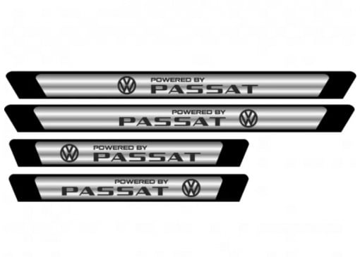 Set 4 stickere protectii praguri gri pentru VW Passat, Creative Rey®
