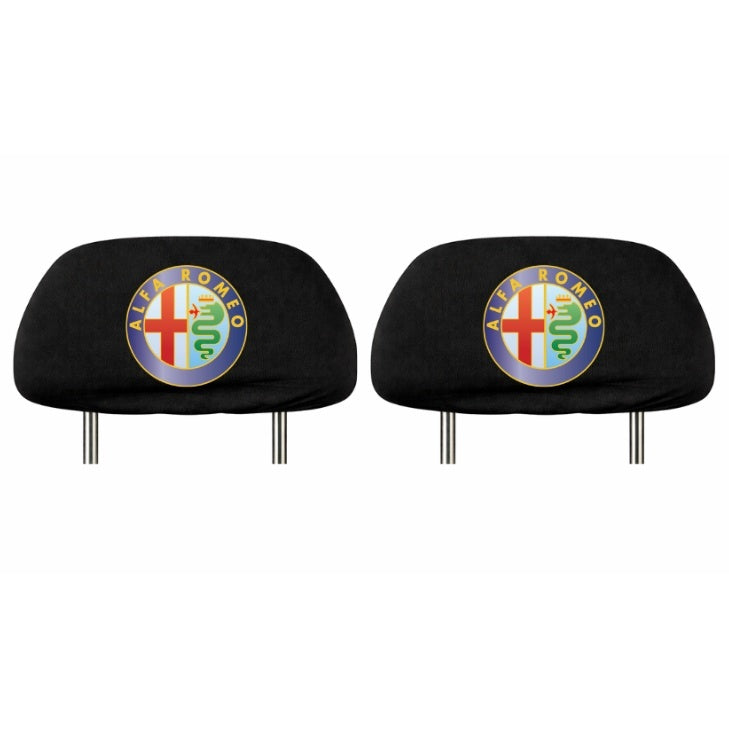 Set 5 huse tetiere negre, pentru gama auto Alfa Romeo