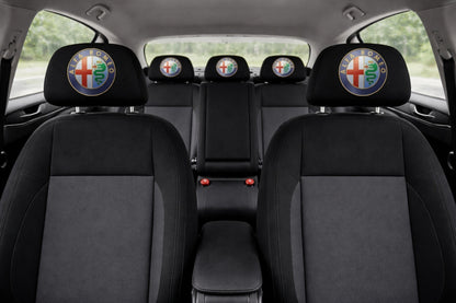 Set 5 huse tetiere negre, pentru gama auto Alfa Romeo