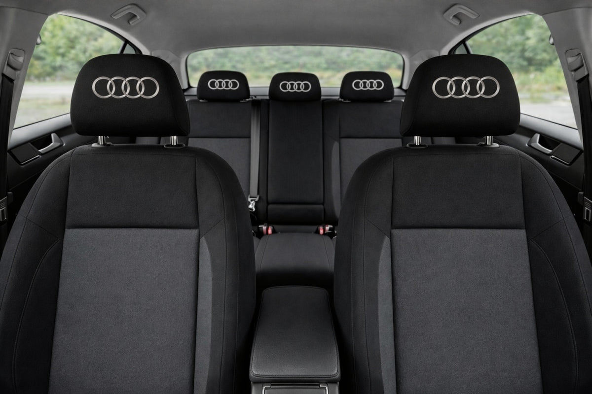 Set 5 huse tetiere negre, pentru gama auto AUDI
