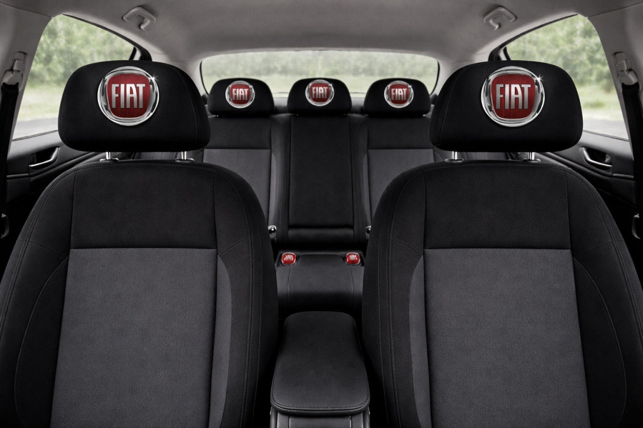 Set 5 huse tetiere negre, pentru gama auto FIAT