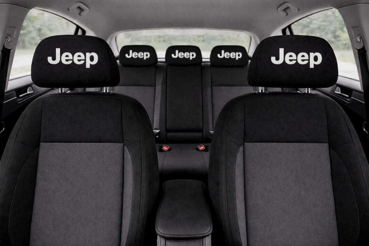 Set 5 huse tetiere negre, pentru gama auto JEEP
