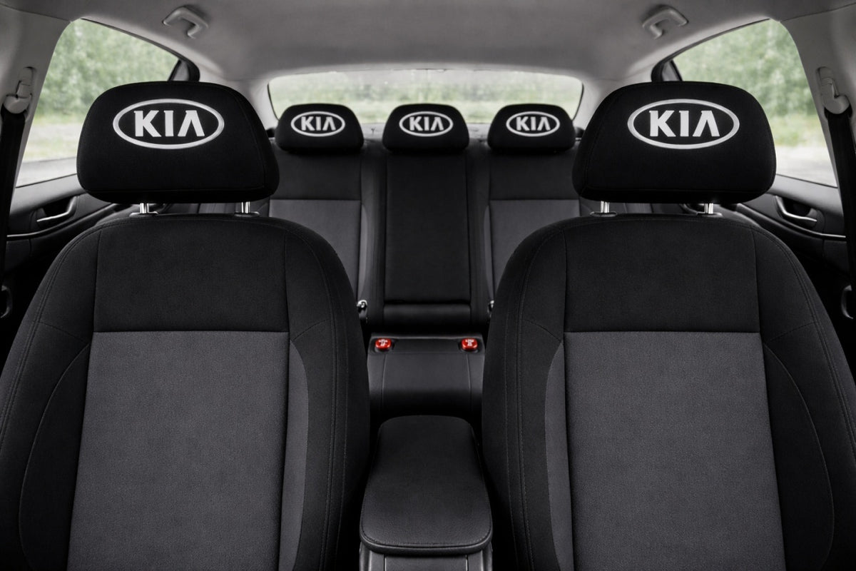 Set 5 huse tetiere negre, pentru gama auto KIA