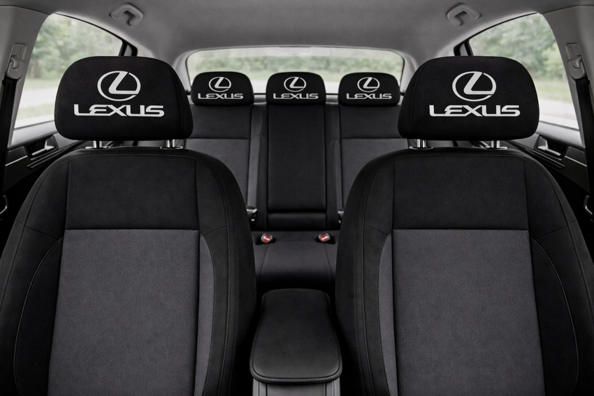 Set 5 huse tetiere negre, pentru gama auto LEXUS