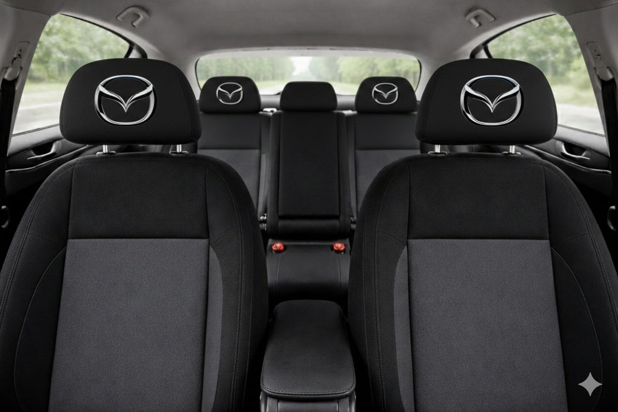 Set 5 huse tetiere negre, pentru gama auto MAZDA