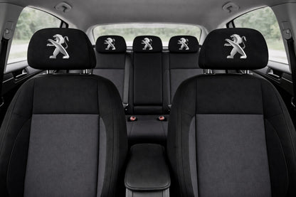 Set 5 huse tetiere negre, pentru gama auto PEUGEOT