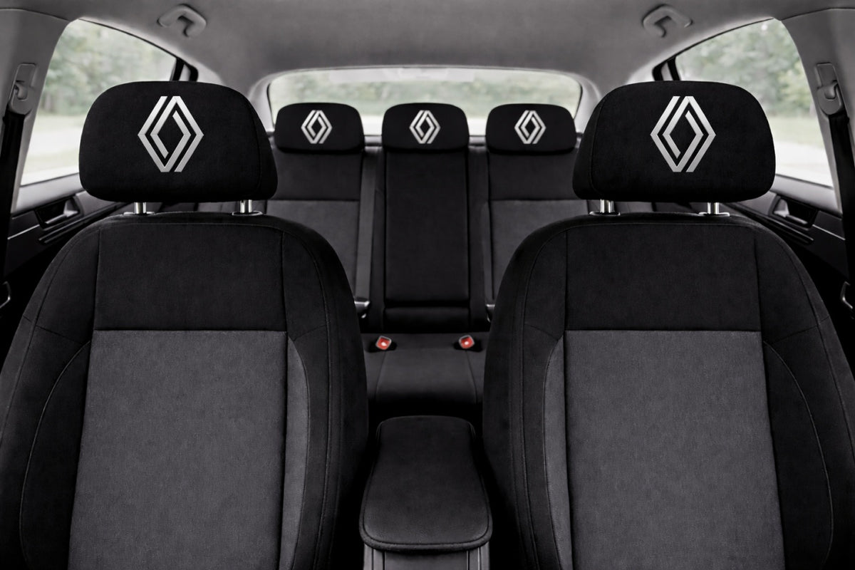 Set 5 huse tetiere negre, pentru gama auto RENAULT NOU