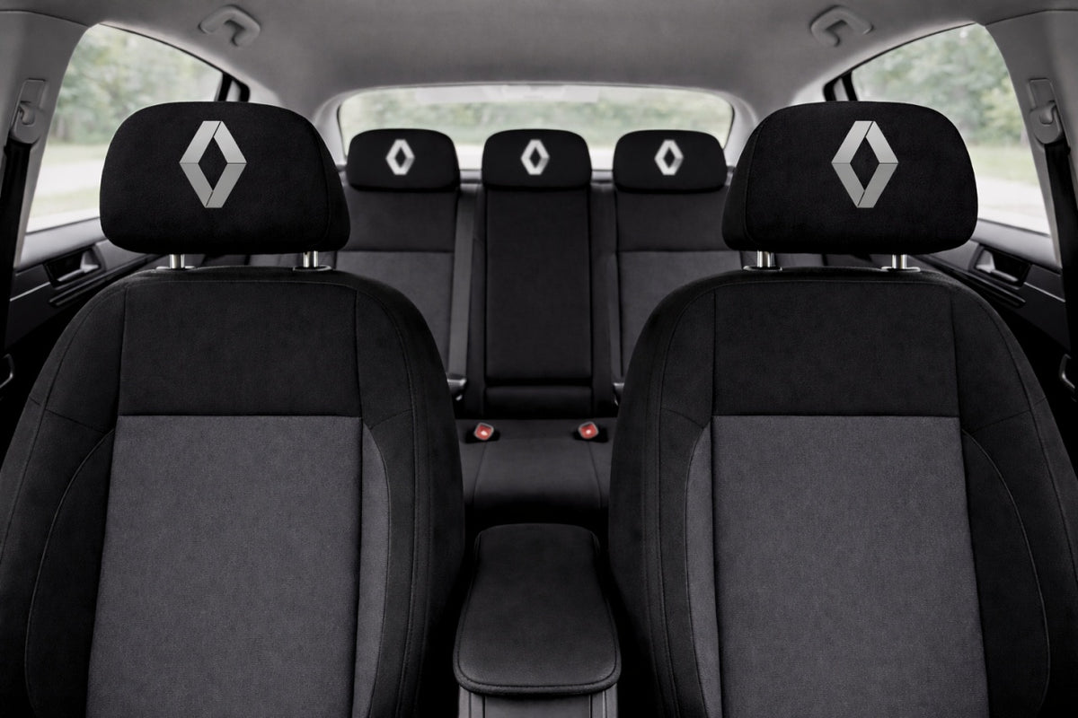 Set 5 huse tetiere negre, pentru gama auto RENAULT