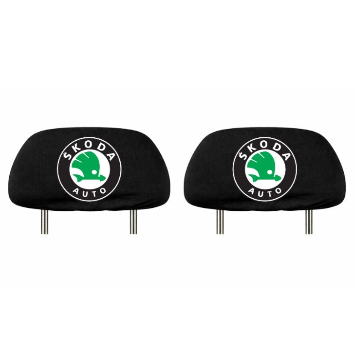 Set 5 huse tetiere negre, pentru gama auto SKODA