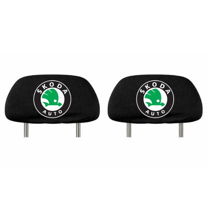 Set 5 huse tetiere negre, pentru gama auto SKODA