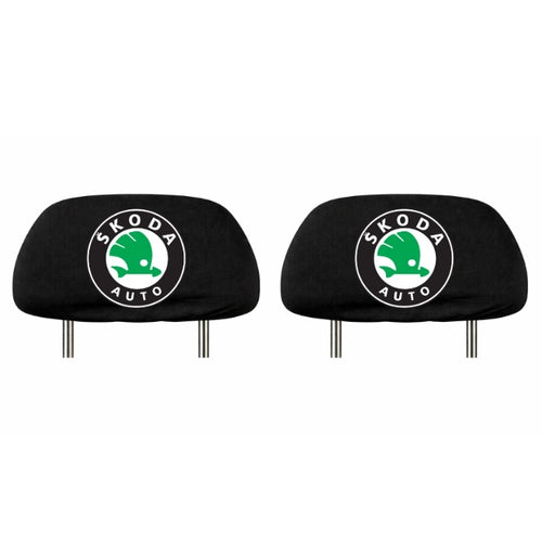 Set 5 huse tetiere negre, pentru gama auto SKODA