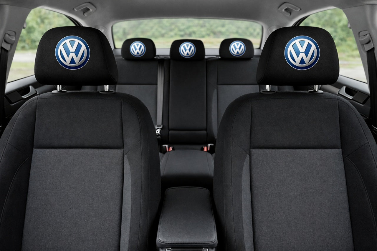 Set 5 huse tetiere negre, pentru gama auto VOLKSWAGEN