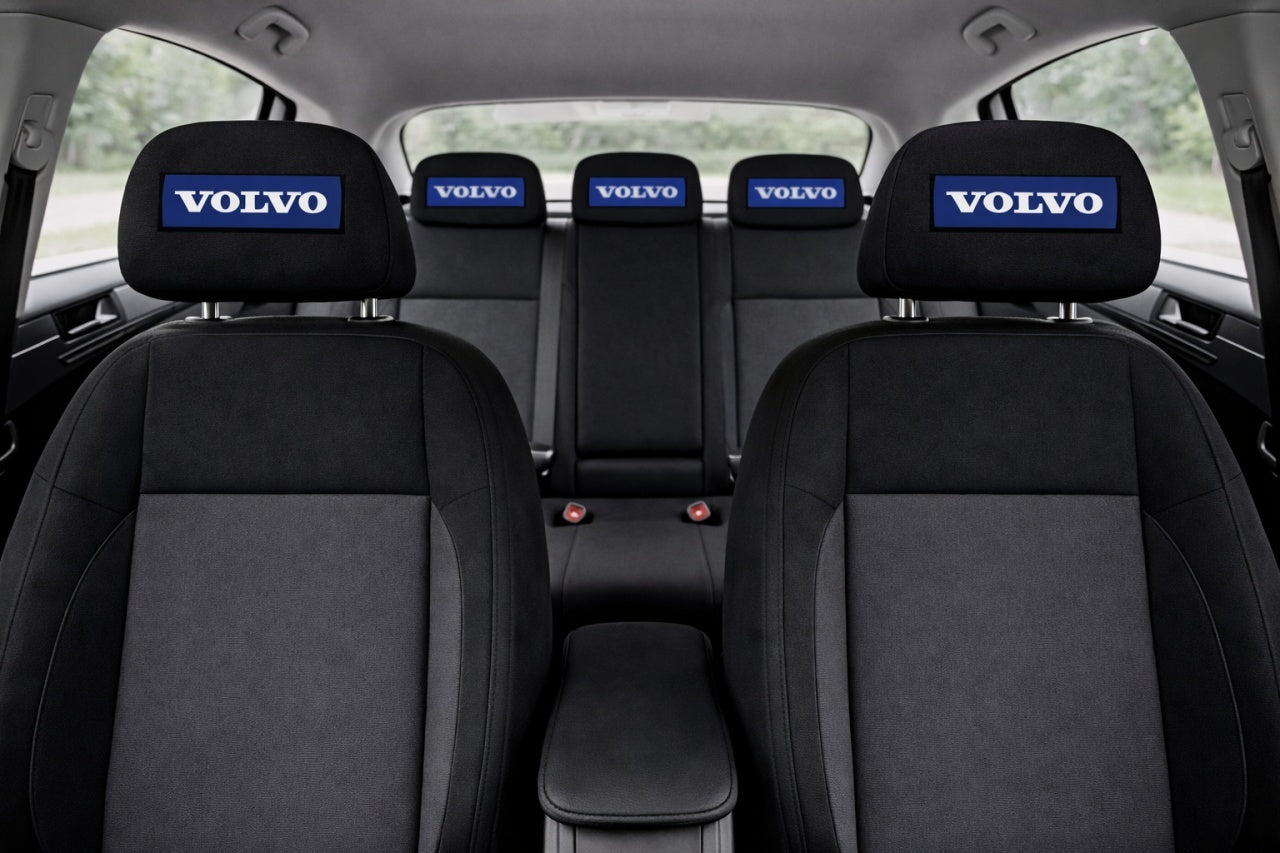 Set 5 huse tetiere negre, pentru gama auto VOLVO