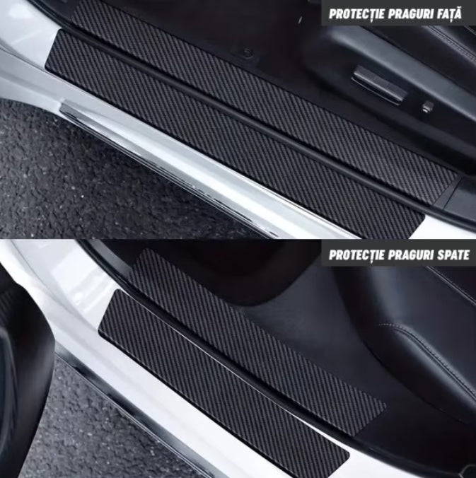 Set 9 Protectii Praguri Si Portbagaj Carbon