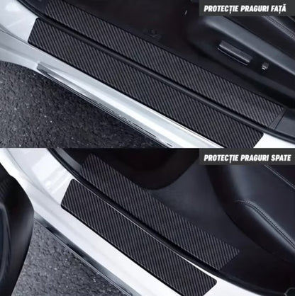 Set 9 Protectii Praguri Si Portbagaj Carbon
