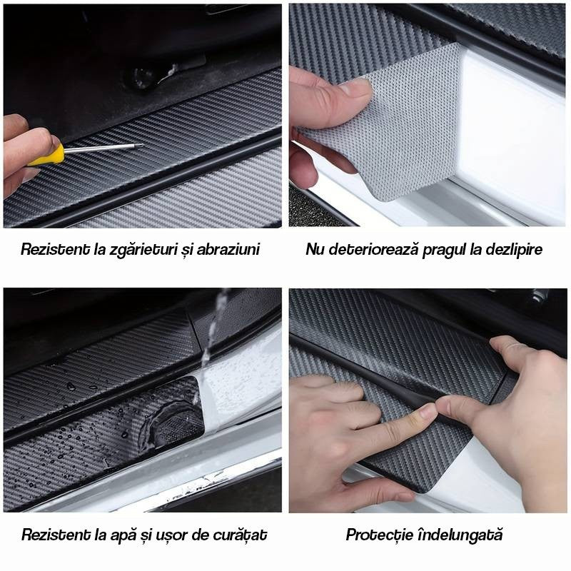 Set 9 Protectii Praguri Si Portbagaj Carbon
