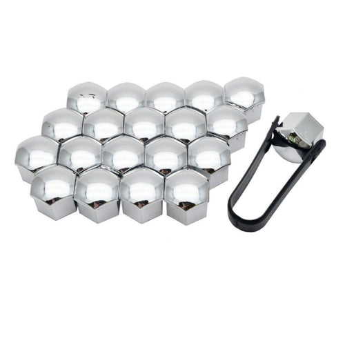 Set capacele ornament prezoane. 20+1 cadou. 17 mm. culoare Cromat