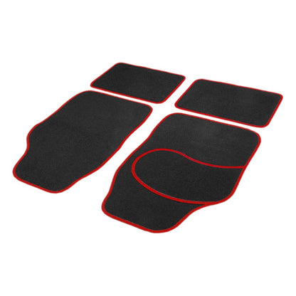Set covorașe auto textile universale Carguard 64 x 44 cm | 44 x 29 cm - negru - roșu