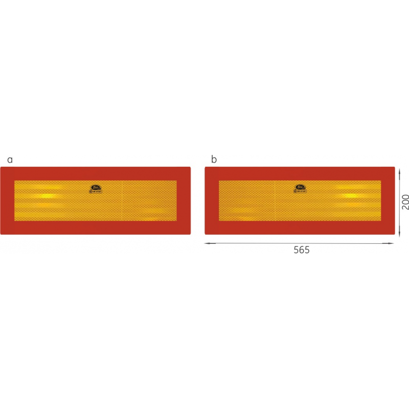 Set de 2 plăcuțe reflectorizante pentru camioane 56,5x20cm