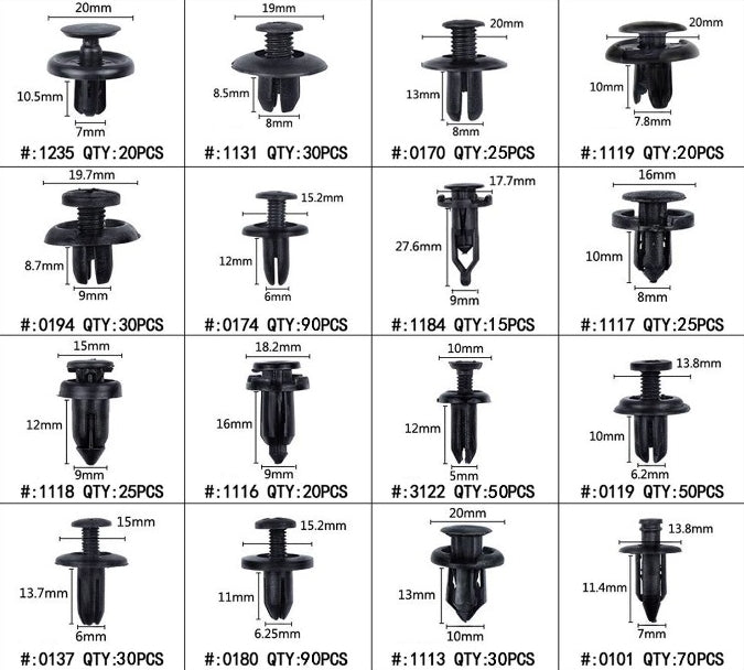 Set de 620 de Cleme din Plastic + 5 unelte Carguard