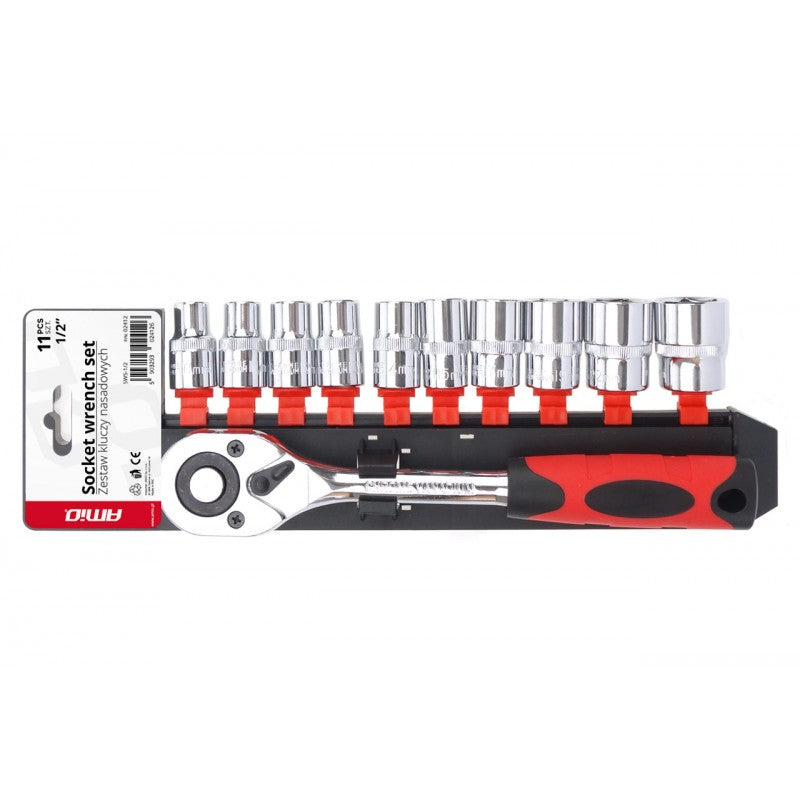 Set de cheie clichet, tubulare, 11 capuri, 1/2", 10-24mm