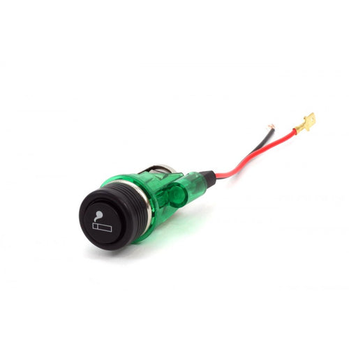 Set de priza, bricheta, iluminata, verde, 12V