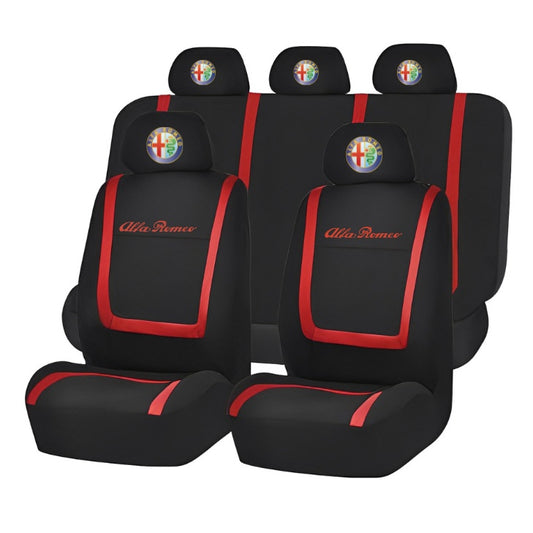 Set Huse Scaune Universale Compatibile cu Alfa Romeo – Negru/Rosu
