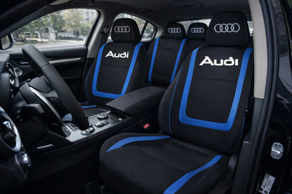 Set Huse Scaune Universale Compatibile cu Audi – Negru/Albastru