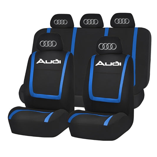 Set Huse Scaune Universale Compatibile cu Audi – Negru/Albastru