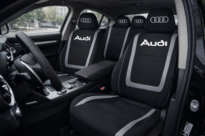 Set Huse Scaune Universale Compatibile cu Audi – Negru/Gri