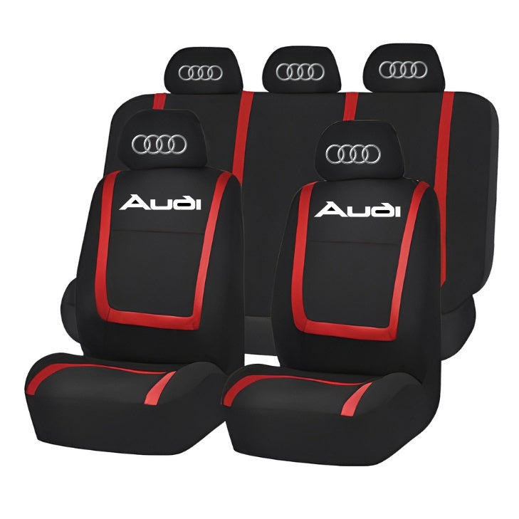 Set Huse Scaune Universale Compatibile cu Audi – Negru/Rosu
