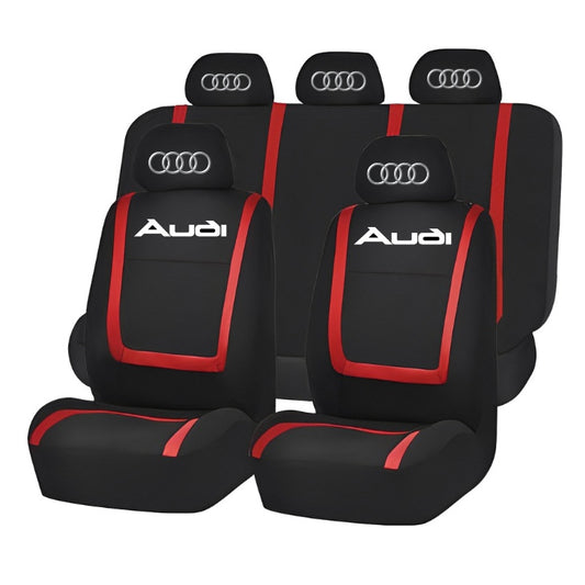 Set Huse Scaune Universale Compatibile cu Audi – Negru/Rosu