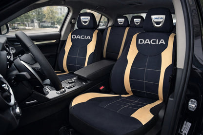 Set Huse Scaune Universale Compatibile cu Dacia – Negru/Crem