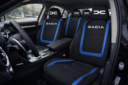 Set Huse Scaune Universale Compatibile cu Dacia Nou – Negru/Albastru