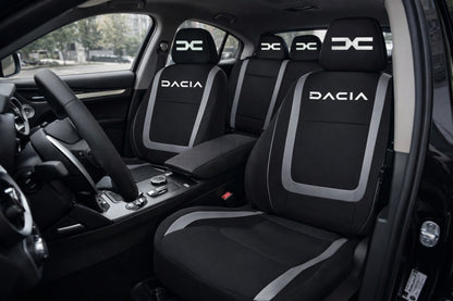 Set Huse Scaune Universale Compatibile cu Dacia Nou – Negru/Gri