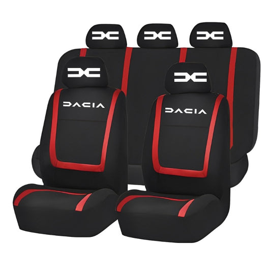 Set Huse Scaune Universale Compatibile cu Dacia Nou – Negru/Rosu