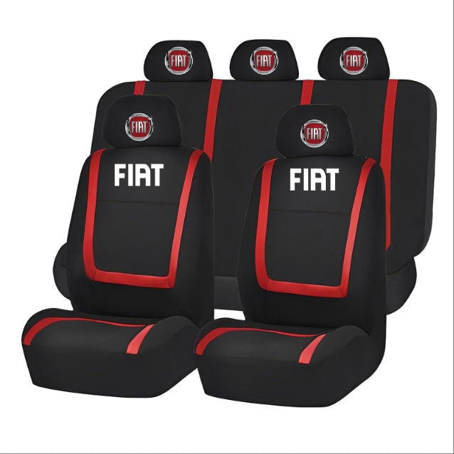 Set Huse Scaune Universale Compatibile cu Fiat – Negru/Rosu