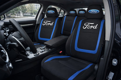 Set Huse Scaune Universale Compatibile cu Ford– Negru/Albastru