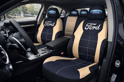 Set Huse Scaune Universale Compatibile cu Ford– Negru/Crem