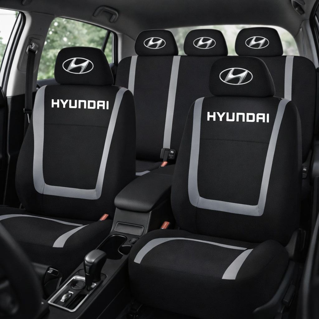Set Huse Scaune Universale Compatibile cu Hyundai – Negru/Gri