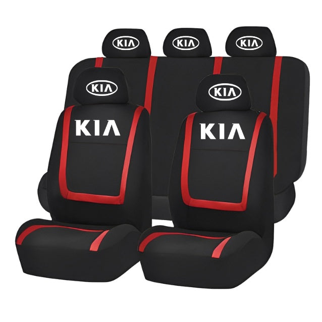 Set Huse Scaune Universale Compatibile cu Kia – Negru/Rosu