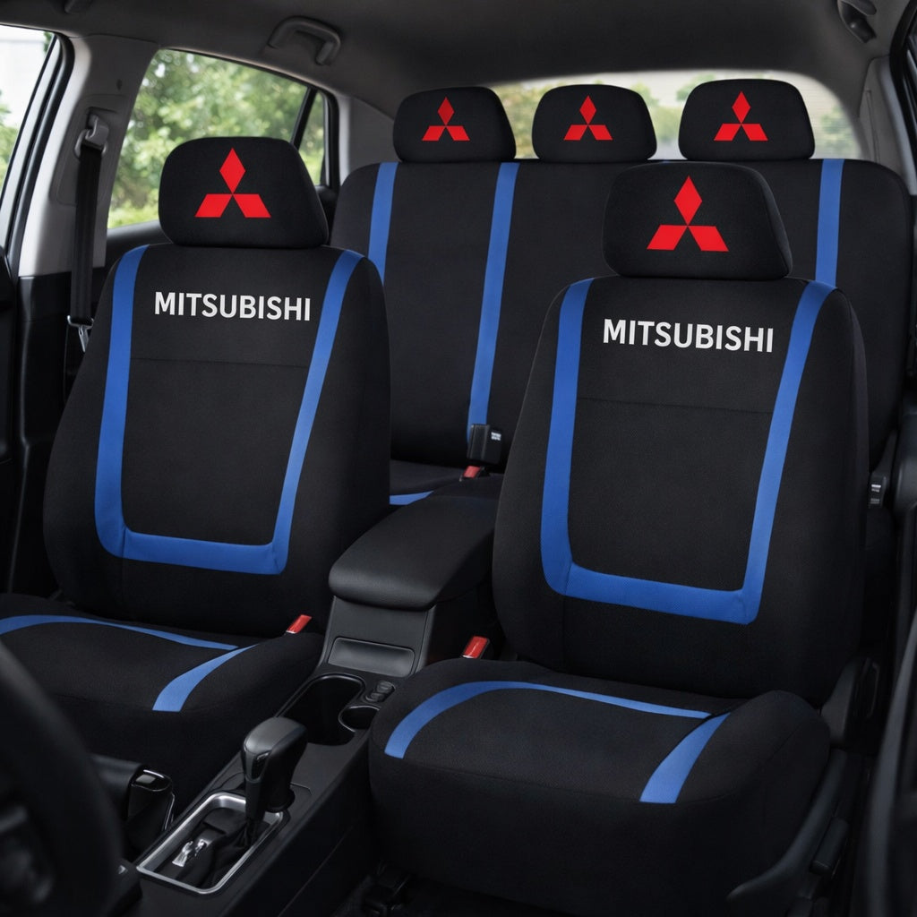 Set Huse Scaune Universale Compatibile cu Mitsubishi – Negru/Albastru