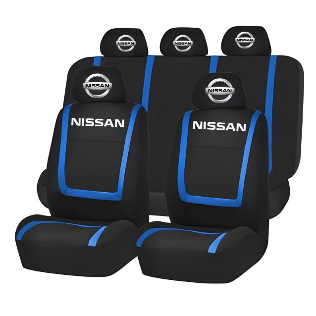 Set Huse Scaune Universale Compatibile cu Nissan – Negru/Albastru