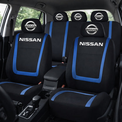 Set Huse Scaune Universale Compatibile cu Nissan – Negru/Albastru