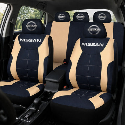 Set Huse Scaune Universale Compatibile cu Nissan – Negru/Crem