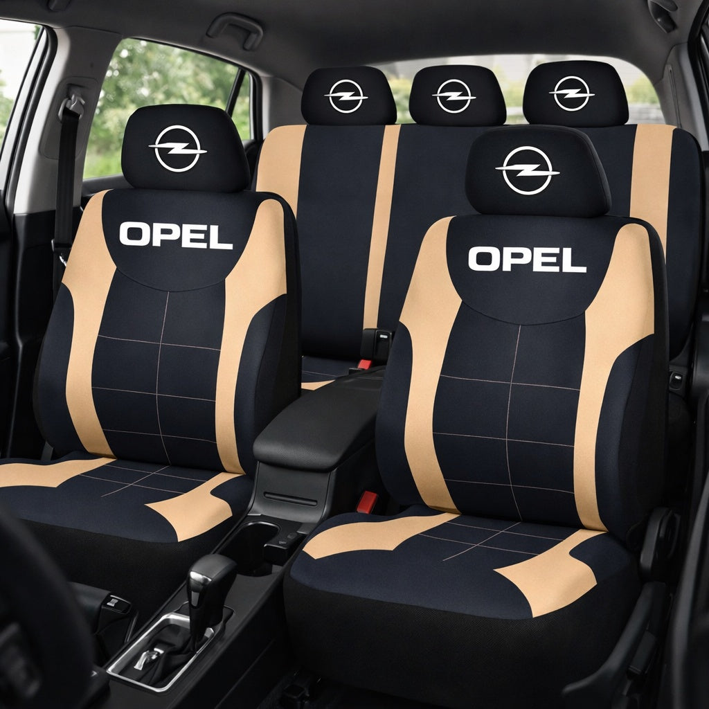 Set Huse Scaune Universale Compatibile cu Opel – Negru/Crem